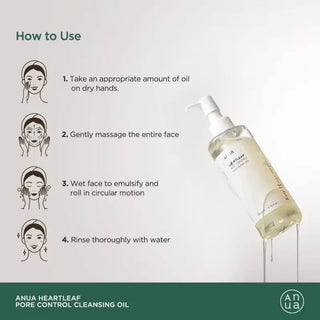 Anua Heartleaf Pore Control Cleansing Oil – 200ml (Makeup Remover & Blackhead Care) BeautyBloom Hub