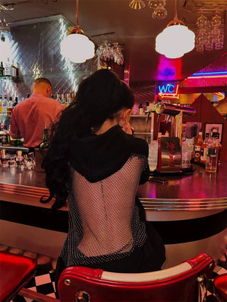 BACKLYT™ Hoodie | Y2K Backless Mesh Hoodie