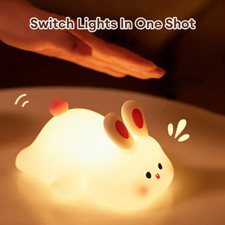 GlowPals™ – Cute Silicone Animal Night Lights (Bunny, Piggy, Duck) - BeautyBloom Hub