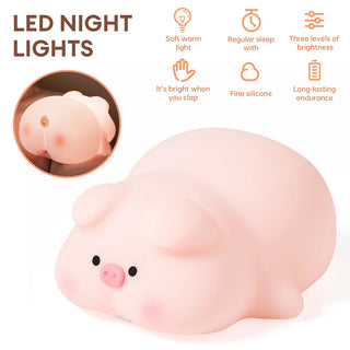 GlowPals™ – Cute Silicone Animal Night Lights (Bunny, Piggy, Duck) - BeautyBloom Hub
